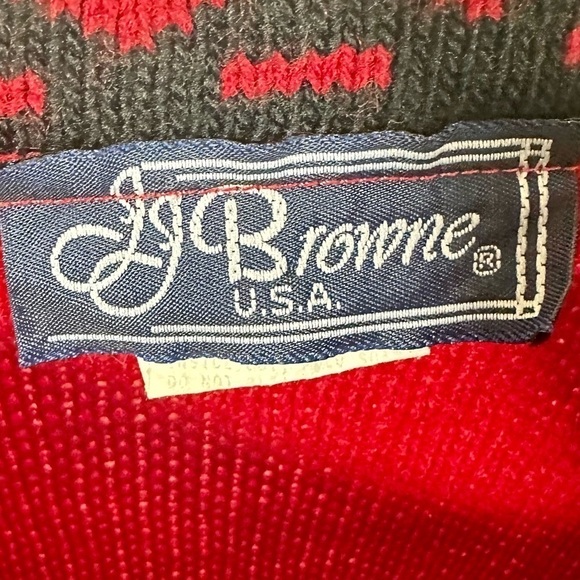 Vintage JJ Browne USA teddy bear christmas sweater size L - Picture 6 of 8